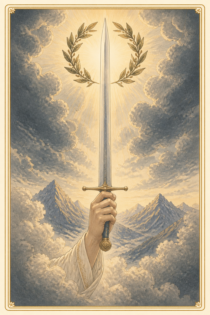 Original illustration for Ace of Swords tarot card