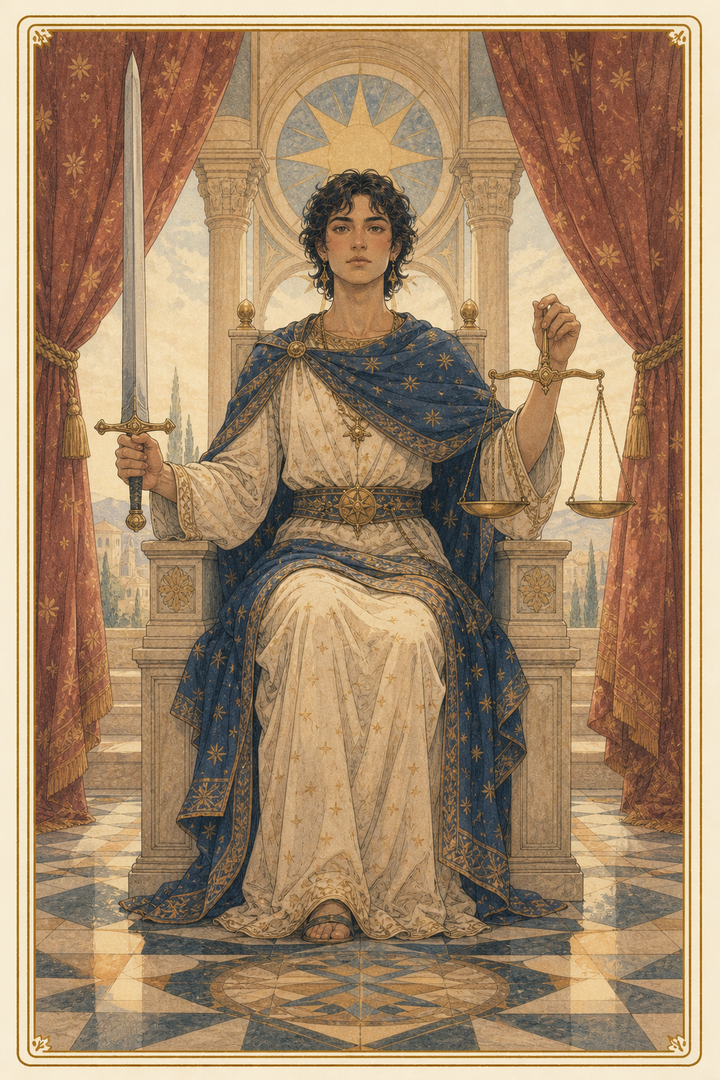Original illustration for Justice tarot card