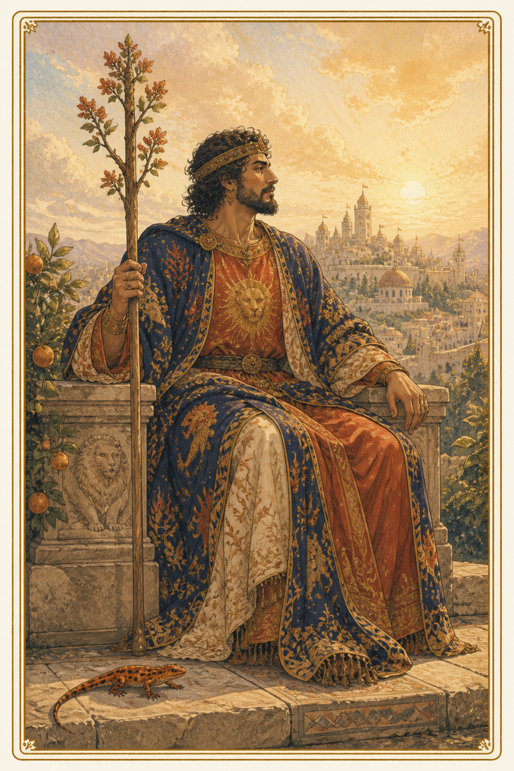 Original illustration for King of Wands tarot card