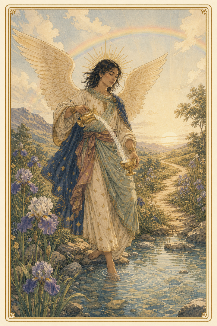 Original illustration for Temperance tarot card