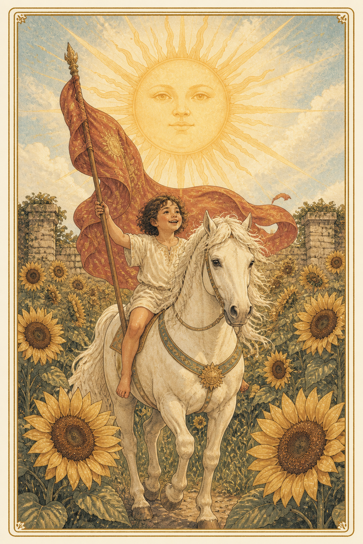 Original illustration for The Sun tarot card